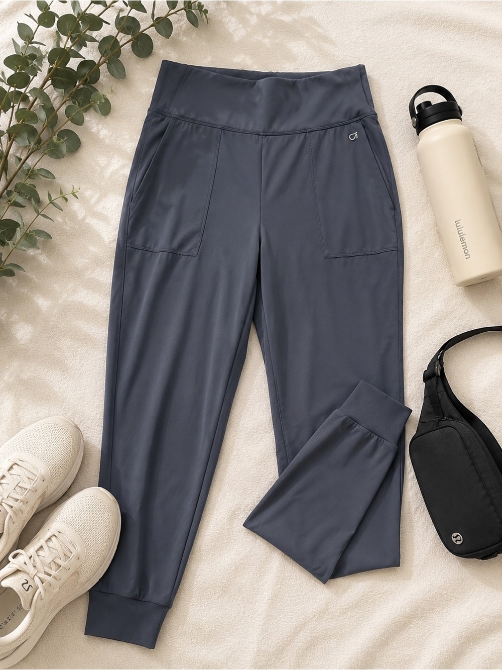 GAP GapFit Studio High Rise Joggers Gray XL Athletic Lounge Pants Pockets